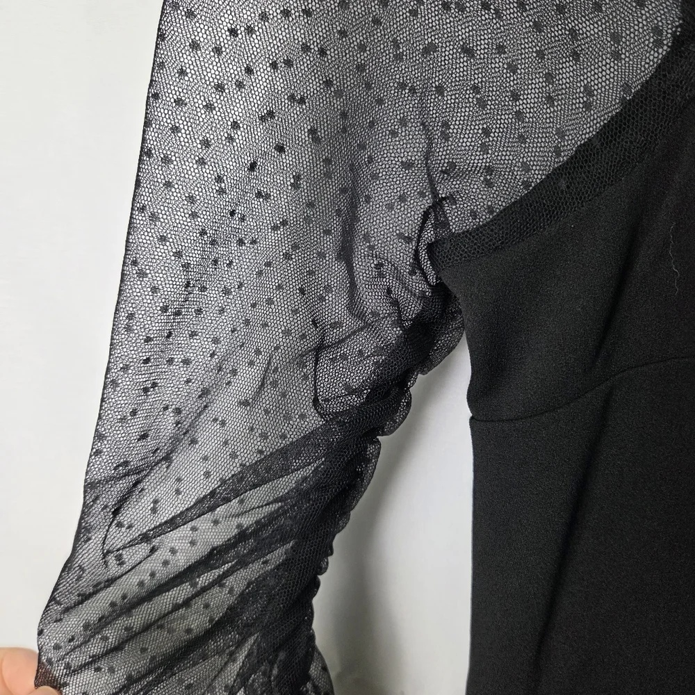 Lulu's Black Mesh Sleeve Jumpsuit - Picture 6 of 8